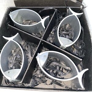 Fish Shape Napkin Rings Holders Silver Set (4)‎